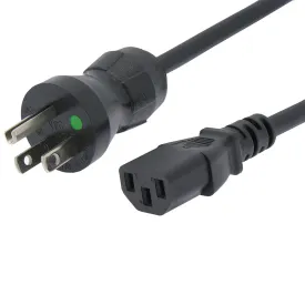 10Ft Hospital Grade Power Cord 5-15P to C13 SJT 18/3 Black