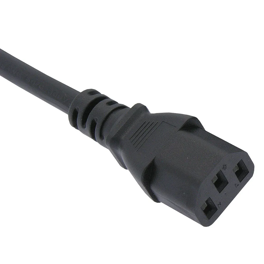 10Ft Hospital Grade Power Cord 5-15P to C13 SJT 18/3 Black