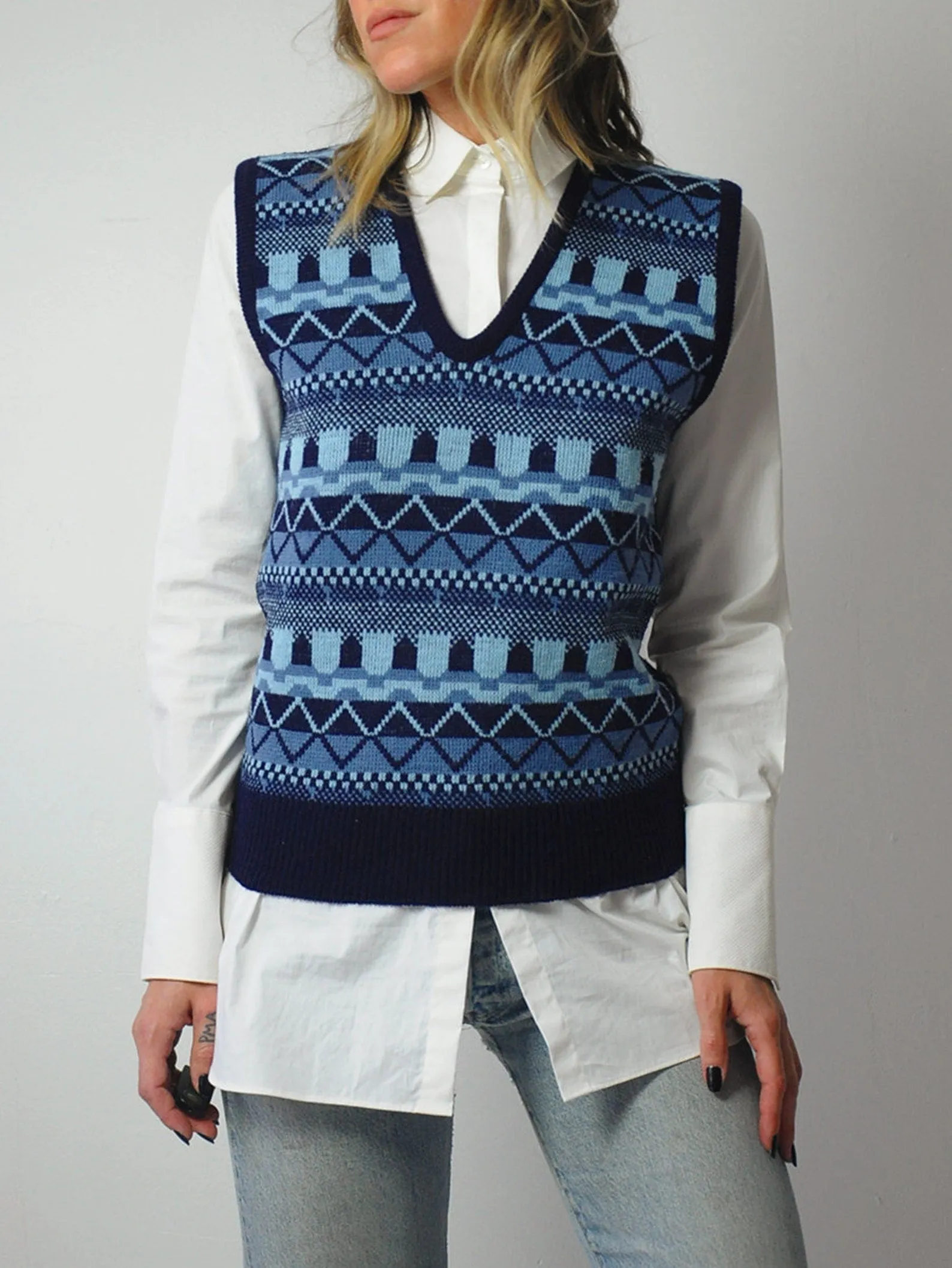 1970's Geo Stripe Sweater Vest