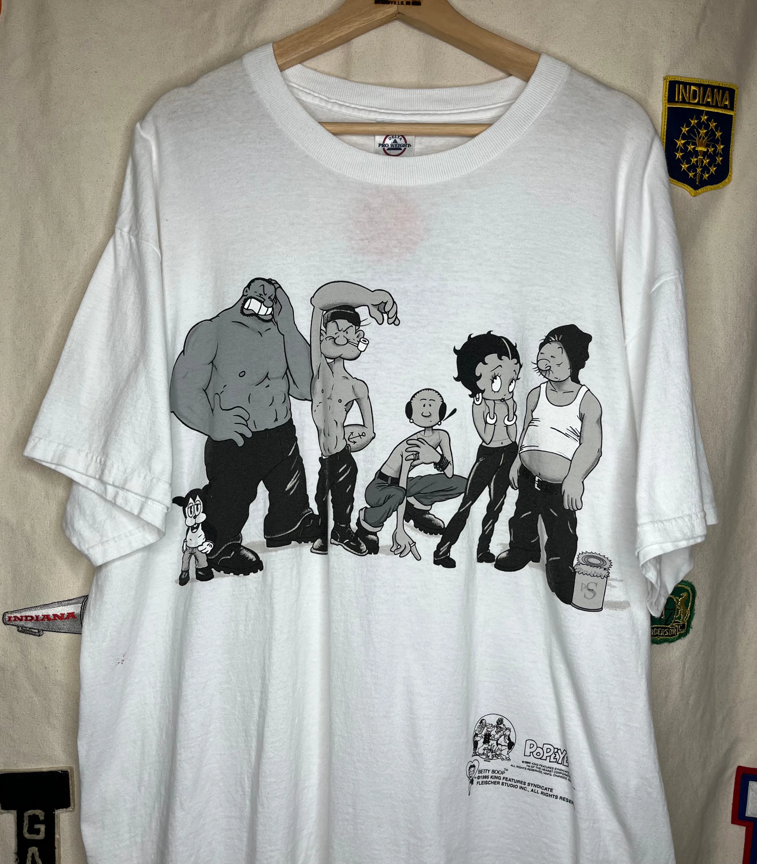 1995 Popeye Betty Boop T-Shirt: XL