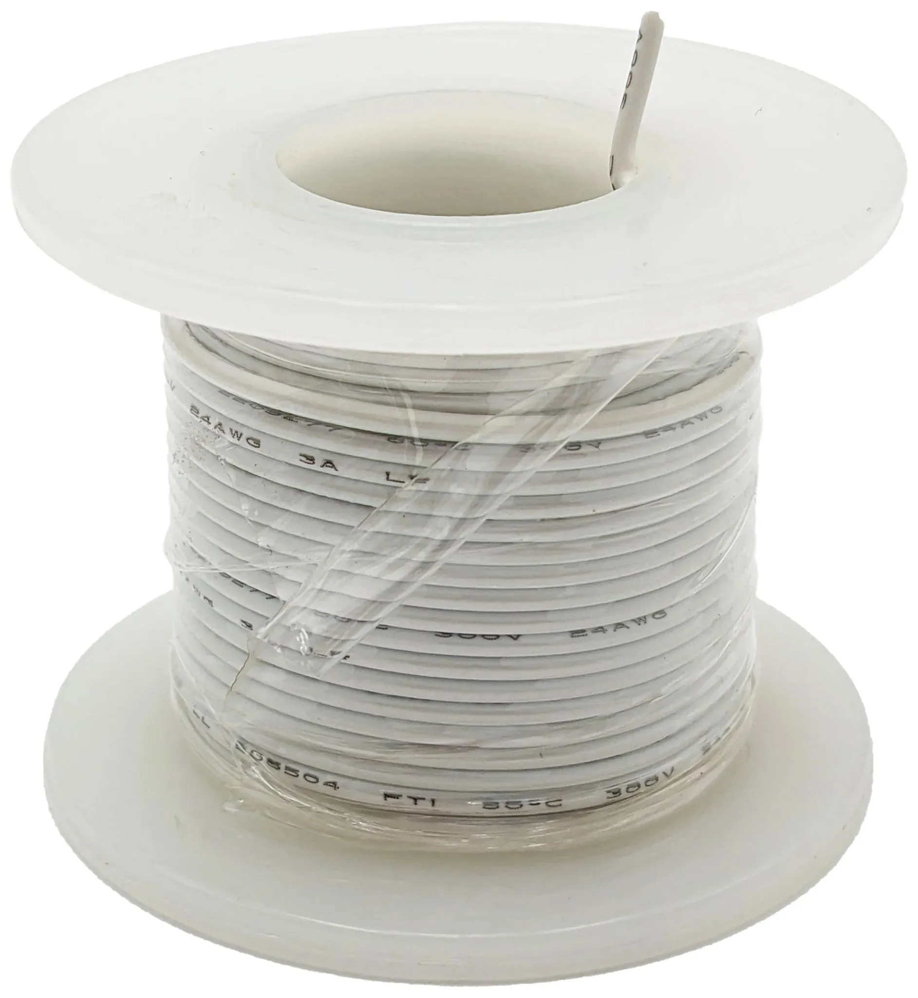 25 Feet White 24 Gauge Solid Hook-Up Wire, Tinned Copper, PVC Insulation (Shade May Vary)