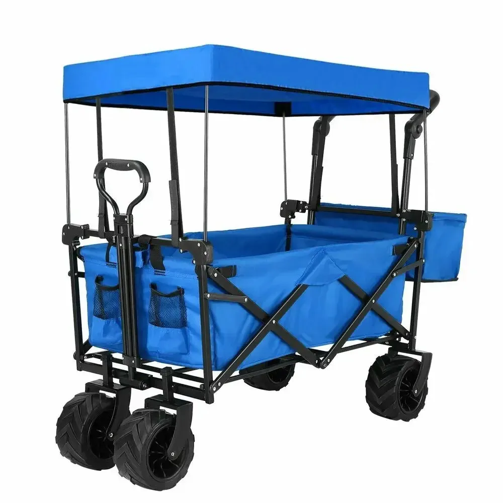 262L Collapsible Garden Cart w/ Removable Canopy, Off-road Wheels