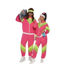 80s Costume for Adults, Hot Pink Vest and Pants