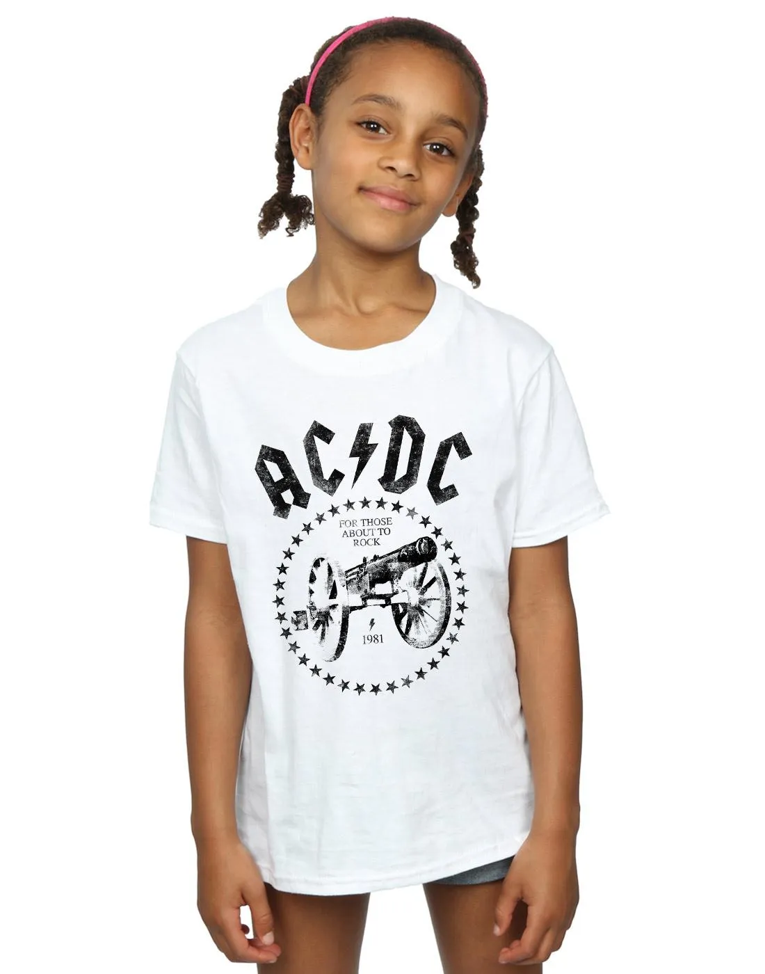 AC/DC Girls We Salute You Cannon Cotton T-Shirt