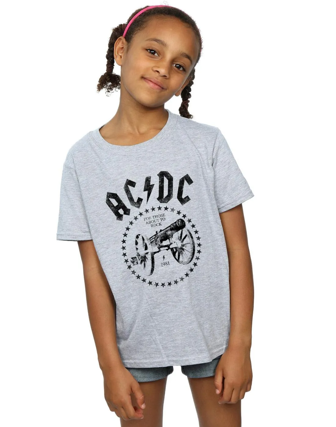 AC/DC Girls We Salute You Cannon Cotton T-Shirt