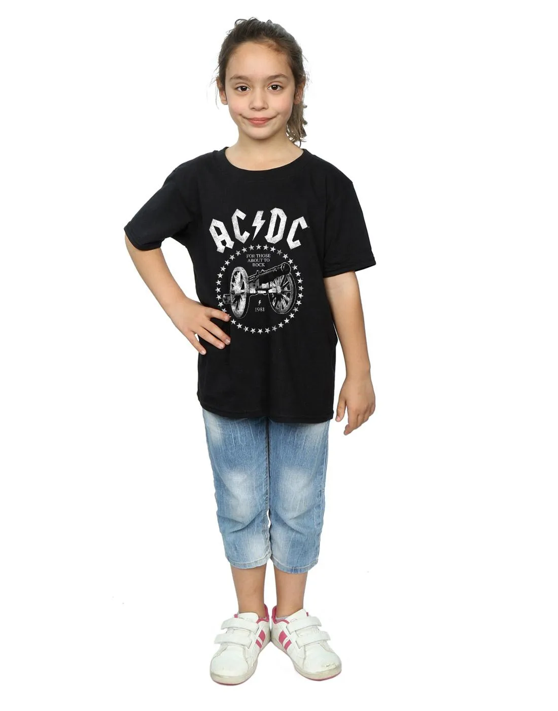 AC/DC Girls We Salute You Cannon Cotton T-Shirt