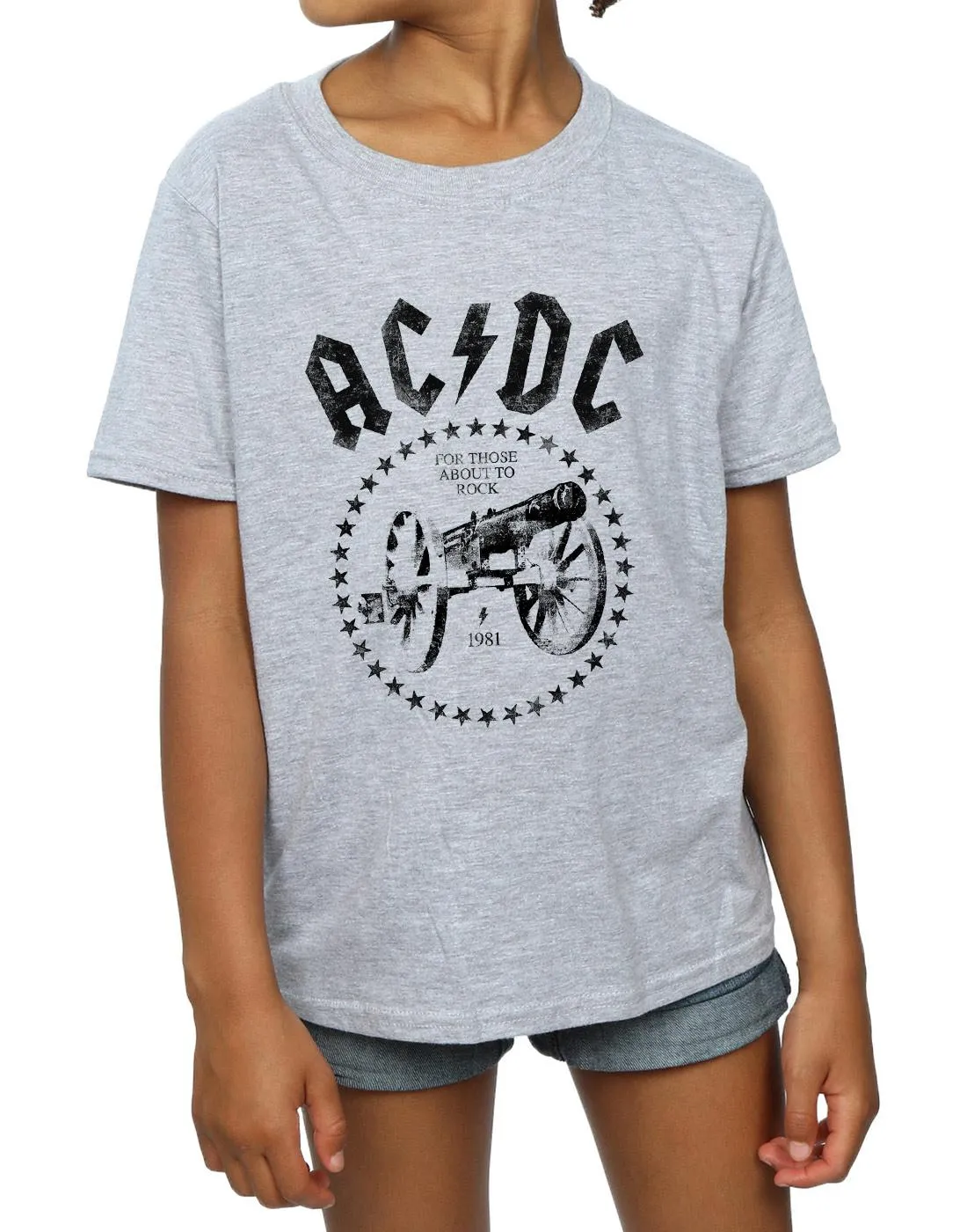 AC/DC Girls We Salute You Cannon Cotton T-Shirt