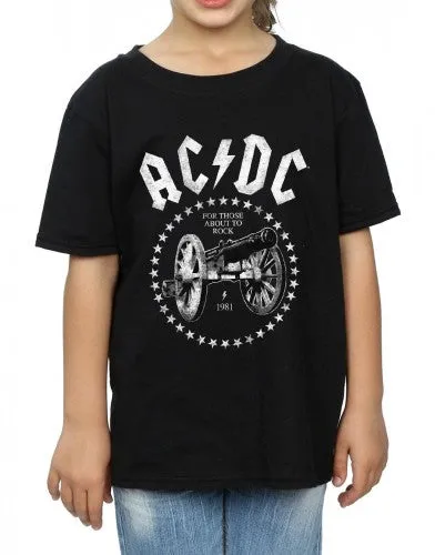 AC/DC Girls We Salute You Cannon Cotton T-Shirt