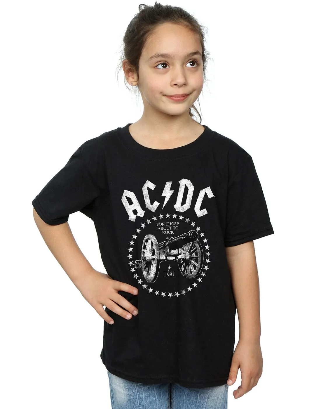 AC/DC Girls We Salute You Cannon Cotton T-Shirt