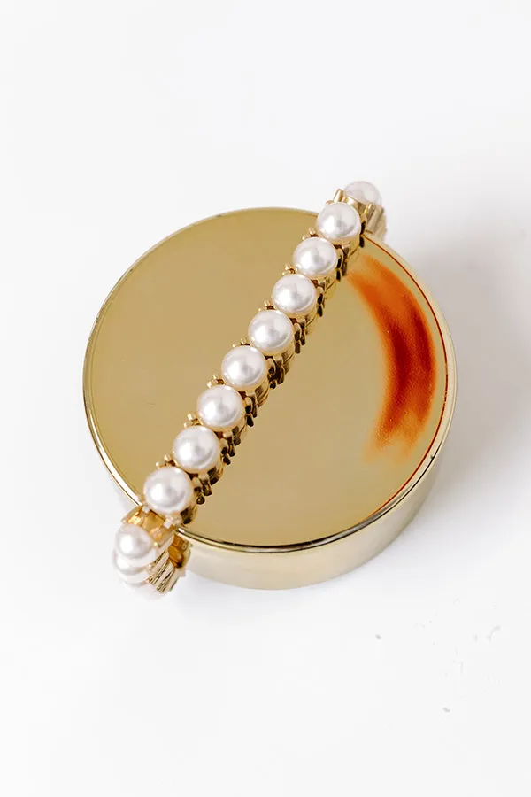 All The Sparkles Stretch Bracelet in Pearl