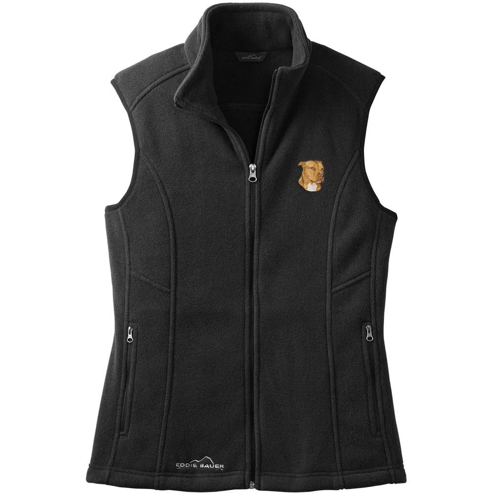 American Staffordshire Terrier Embroidered Ladies Fleece Vest