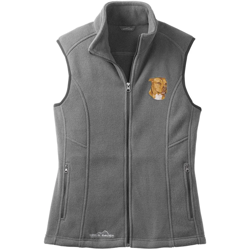 American Staffordshire Terrier Embroidered Ladies Fleece Vest