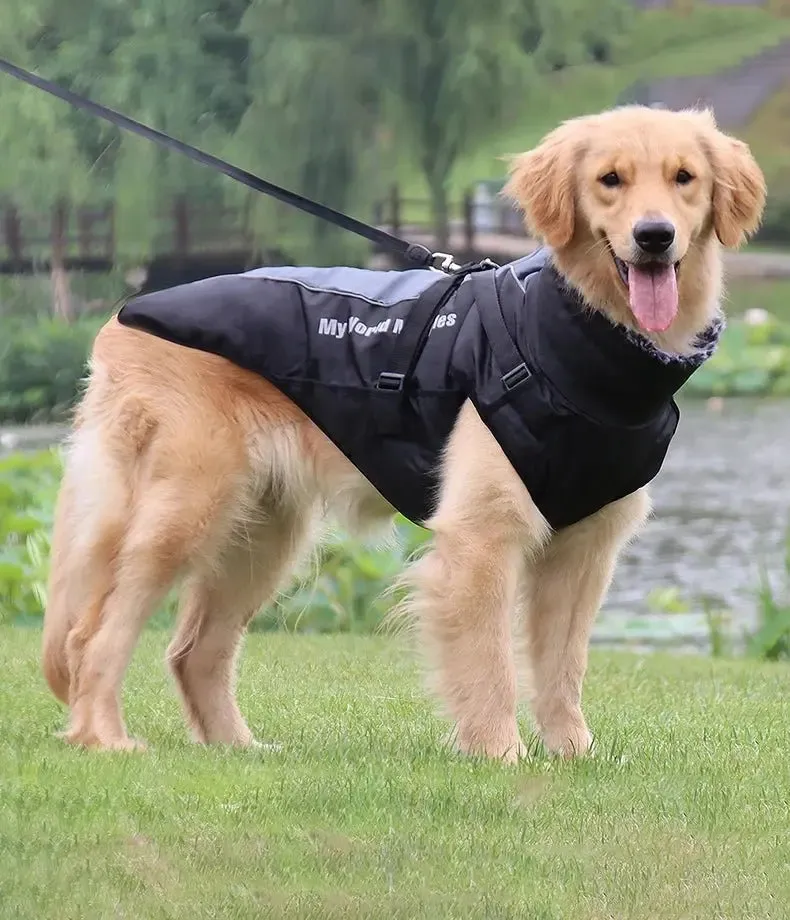 Anniepaw Waterproof Winter Dog Suit with Integrated Harness: Reflective, Windproof Coat for Large Dogs