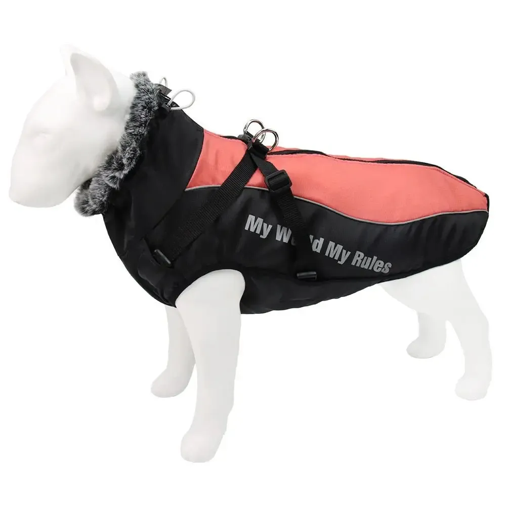 Anniepaw Waterproof Winter Dog Suit with Integrated Harness: Reflective, Windproof Coat for Large Dogs