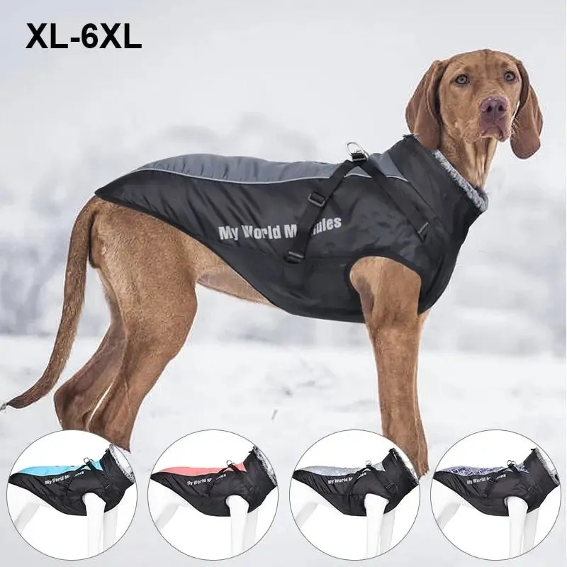 Anniepaw Waterproof Winter Dog Suit with Integrated Harness: Reflective, Windproof Coat for Large Dogs