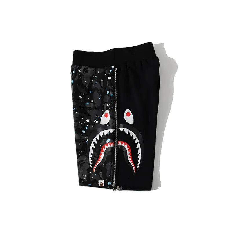 Ape Shark Shorts Casual Plus Size Sports Shorts Luminous Side With Double Zipper