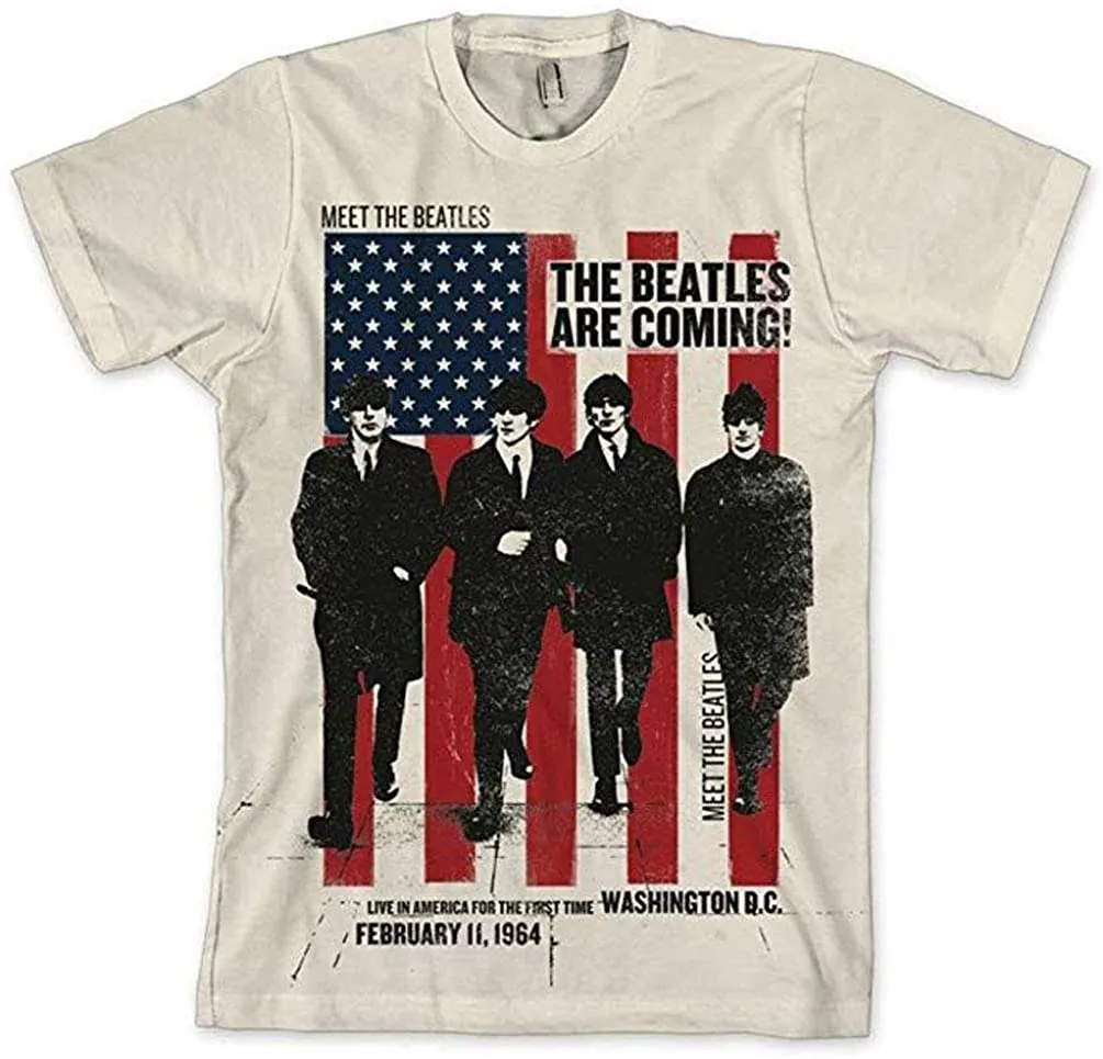 Beatles Are Coming Unbleached White T-Shirt