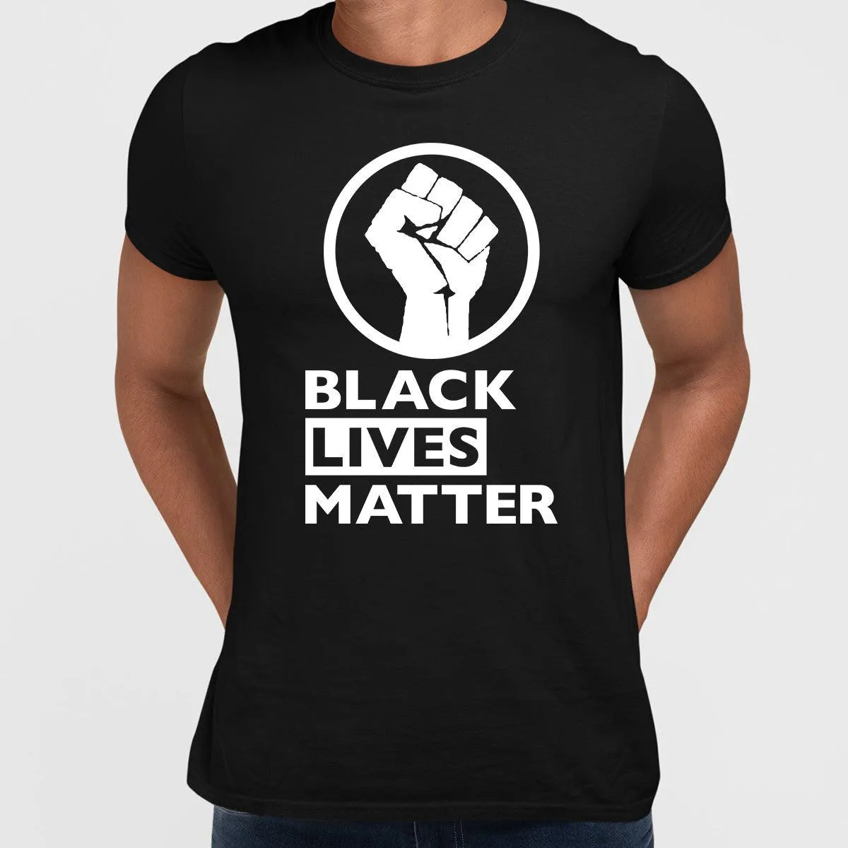 Black Lives Matter Logo Black, White & Grey T-Shirt