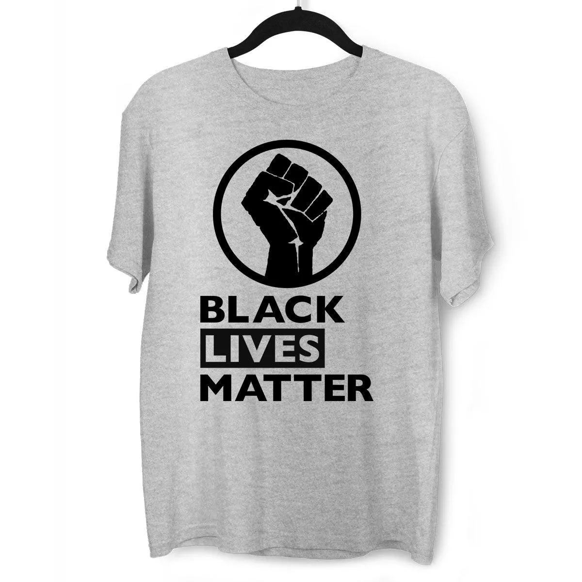 Black Lives Matter Logo Black, White & Grey T-Shirt