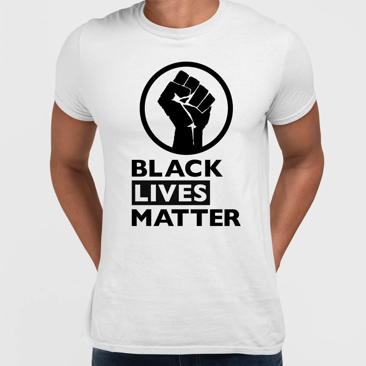 Black Lives Matter Logo Black, White & Grey T-Shirt