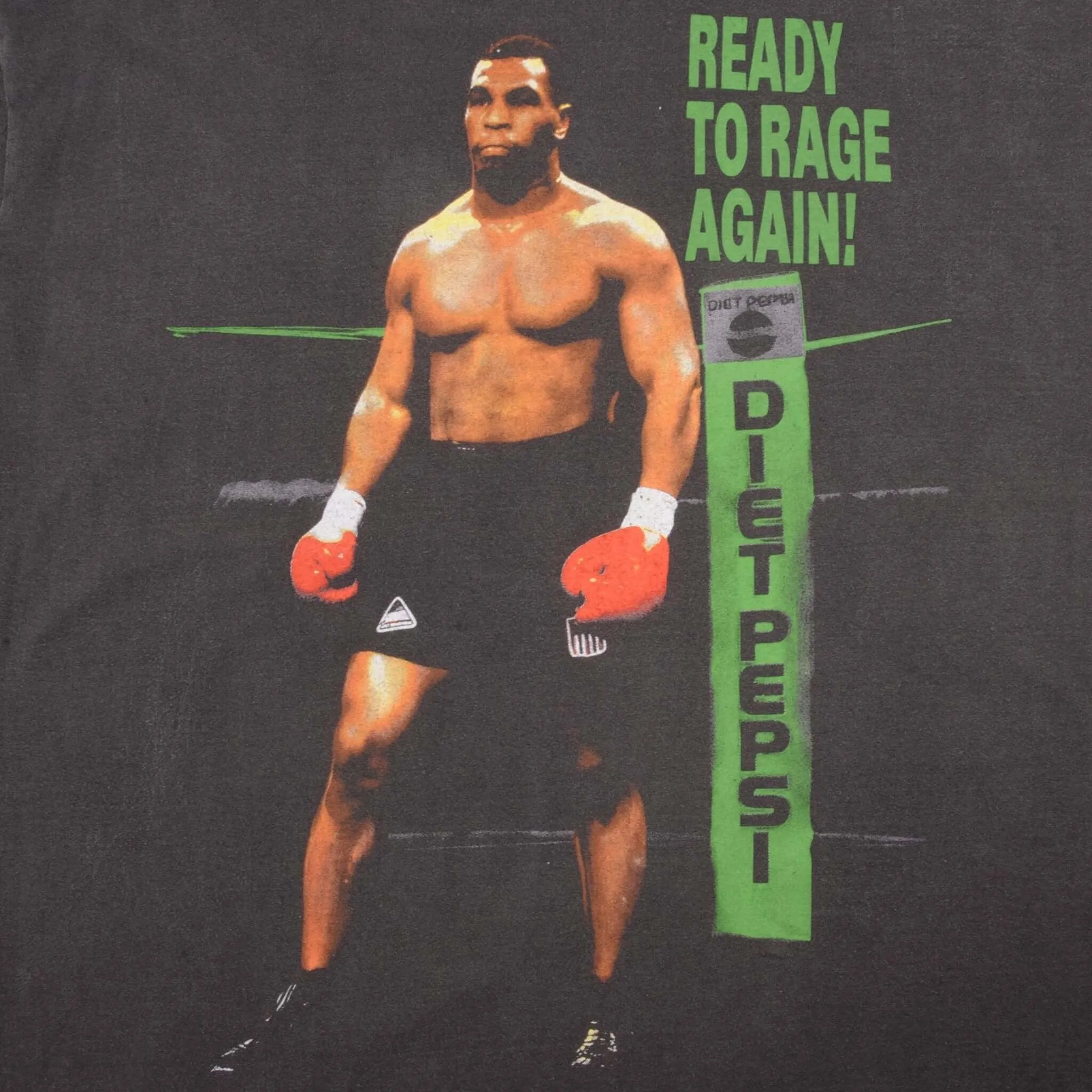 BOOTLEG BOXING TEE SHIRT MIKE TYSON READY TO RAGE AGAIN SIZE XL SINGLE STITCH