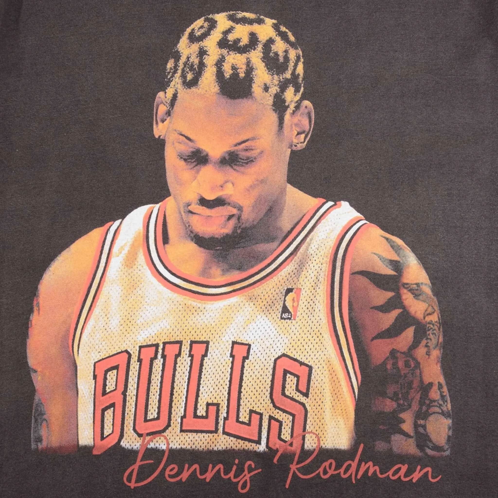 BOOTLEG TEE SHIRT NBA DENNIS RODMAN CHICAGO BULLS SIZE LARGE SINGLE STITCH