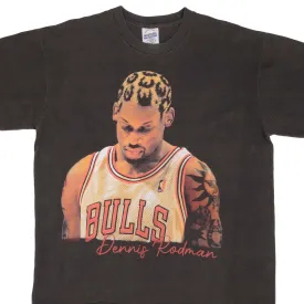 BOOTLEG TEE SHIRT NBA DENNIS RODMAN CHICAGO BULLS SIZE LARGE SINGLE STITCH