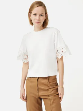 Broderie Anglaise Boxy T-shirt | White