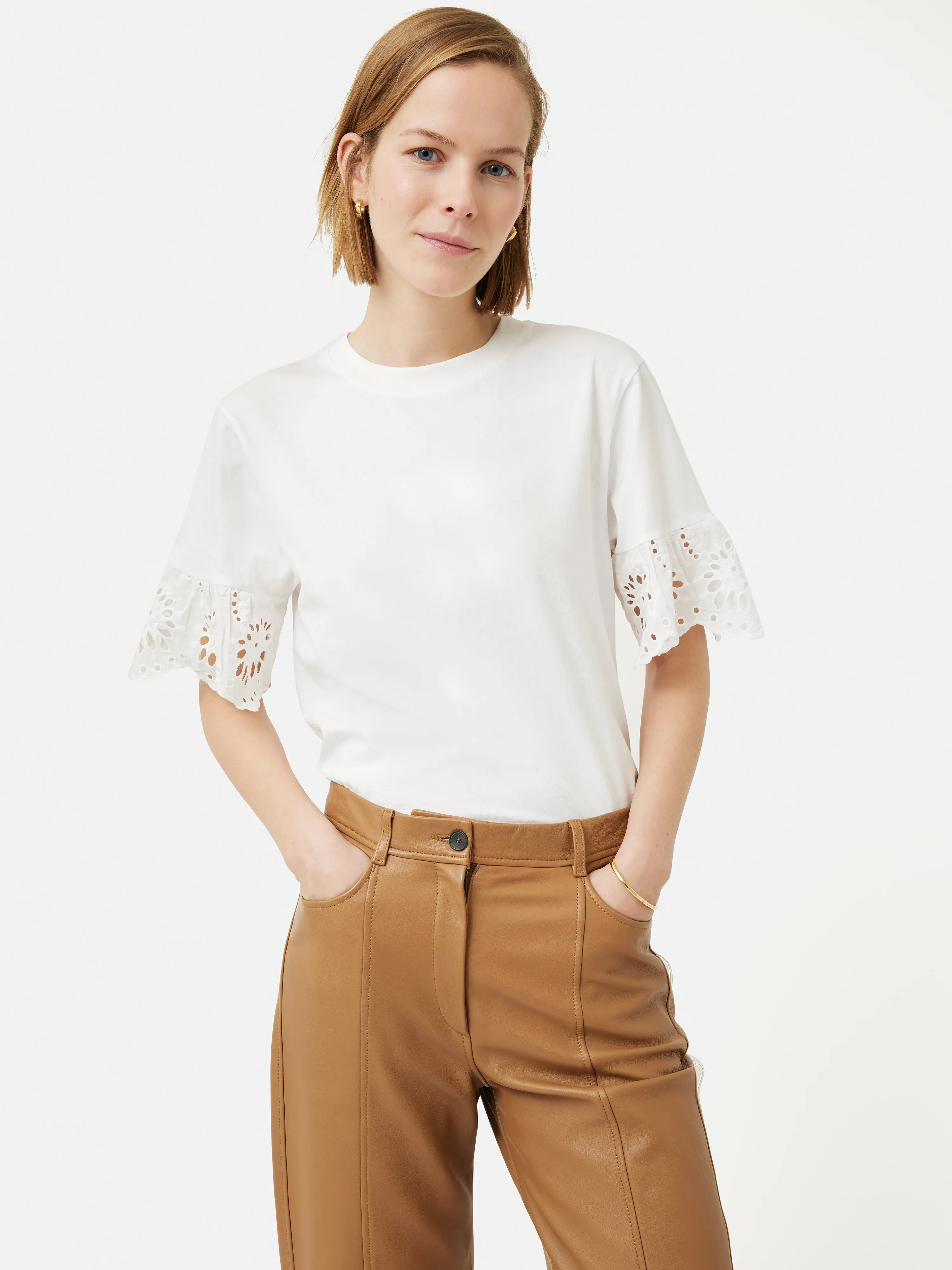 Broderie Anglaise Boxy T-shirt | White