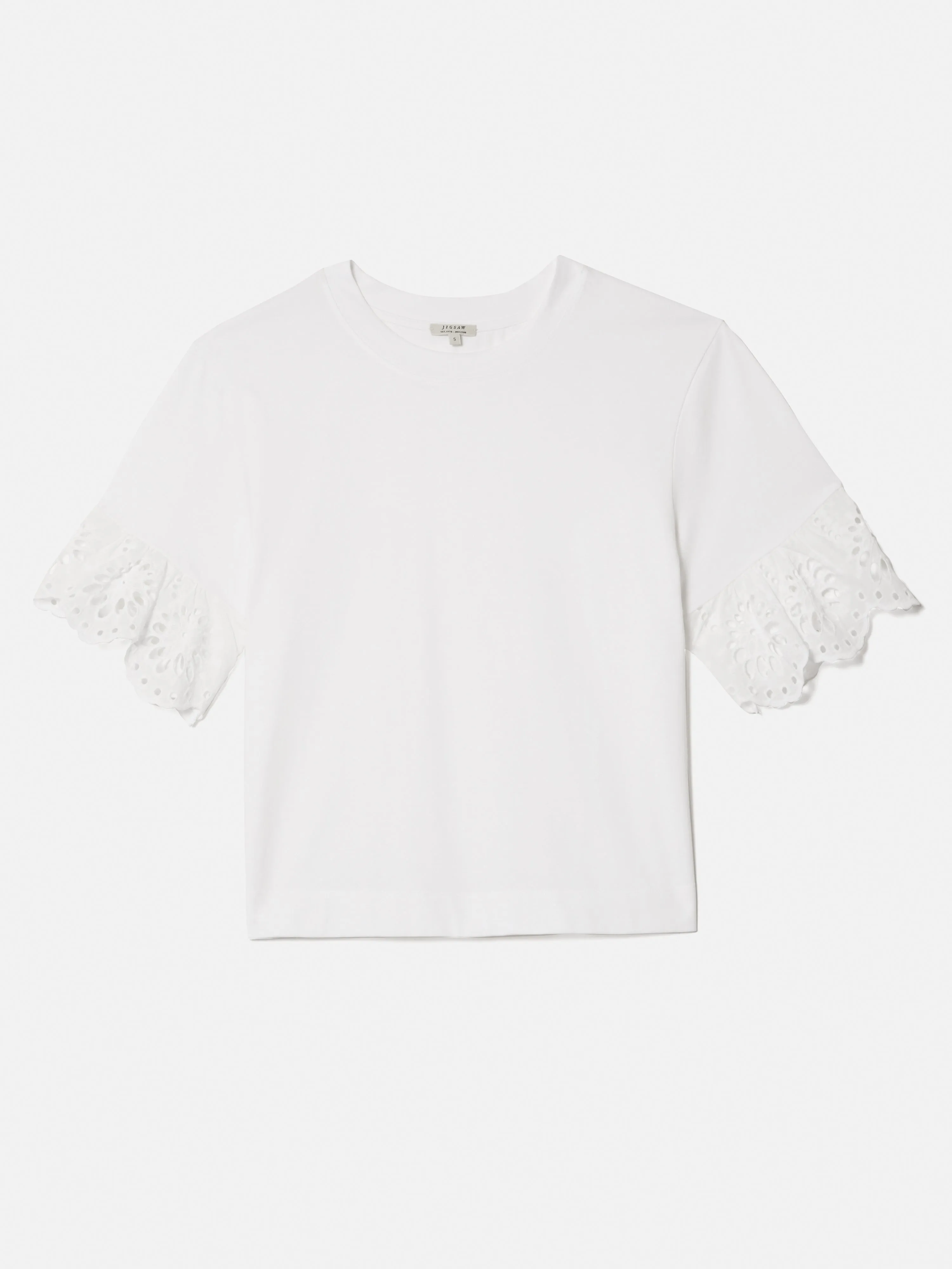 Broderie Anglaise Boxy T-shirt | White