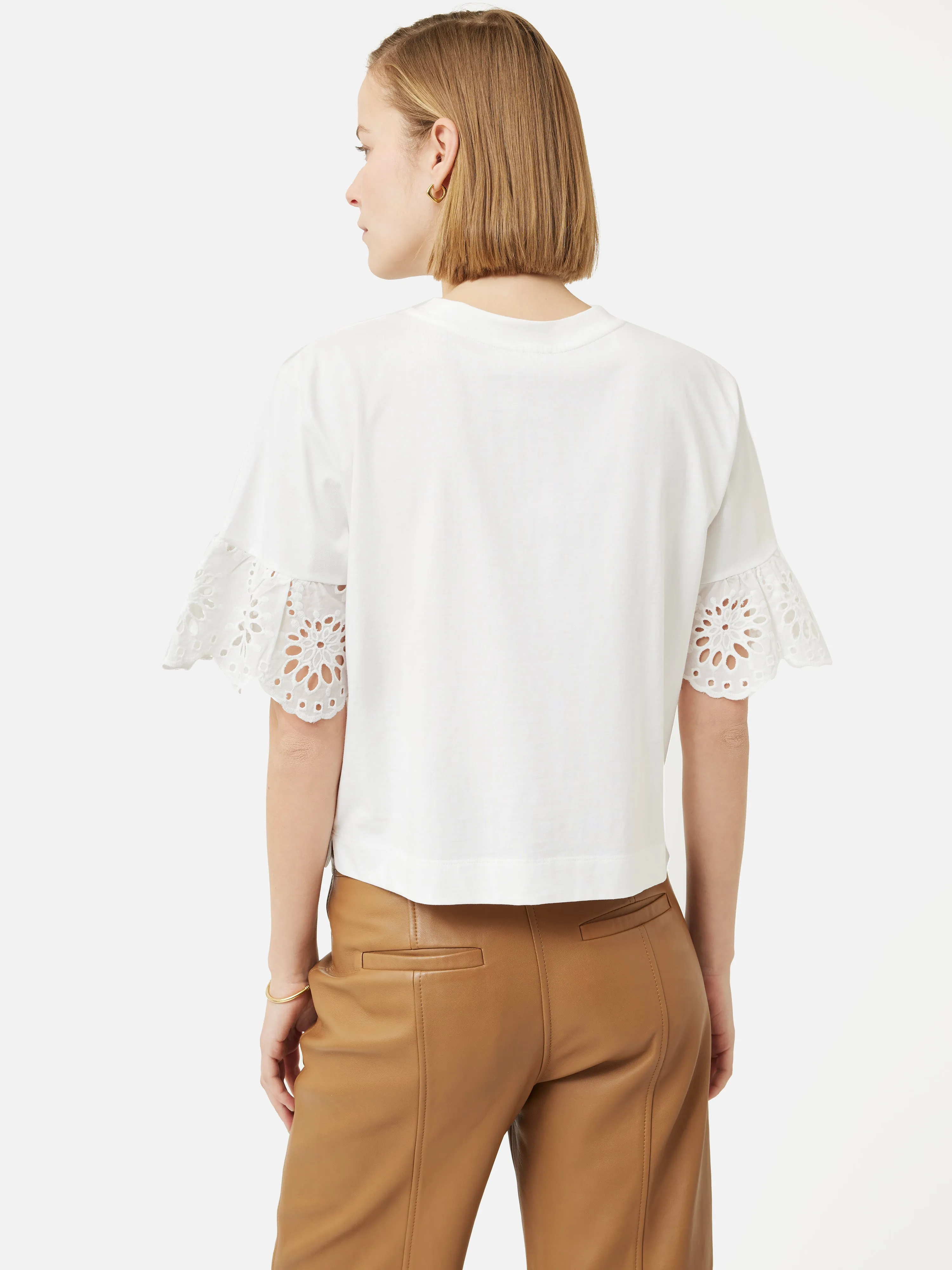 Broderie Anglaise Boxy T-shirt | White