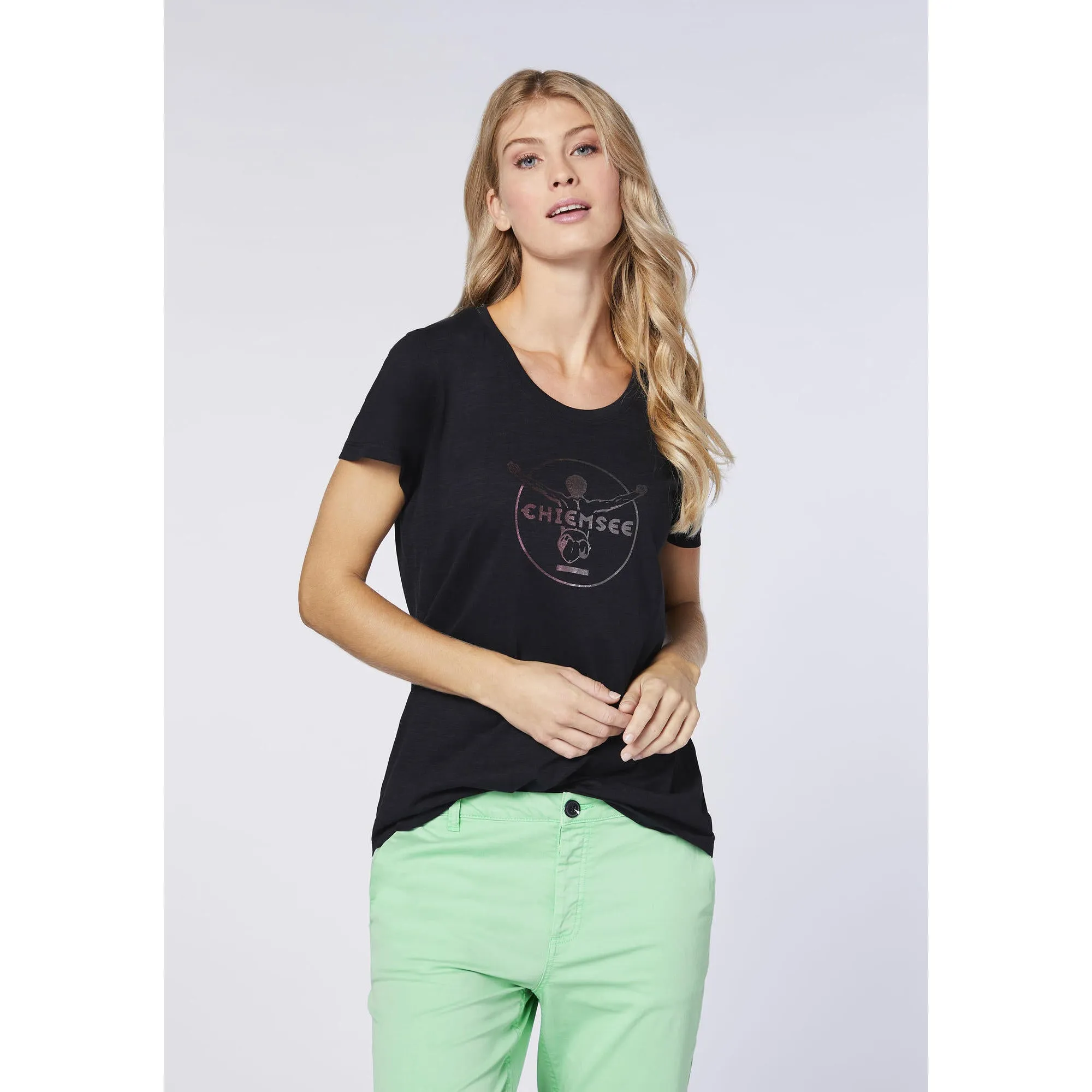 Chiemsee T-shirt with print, black