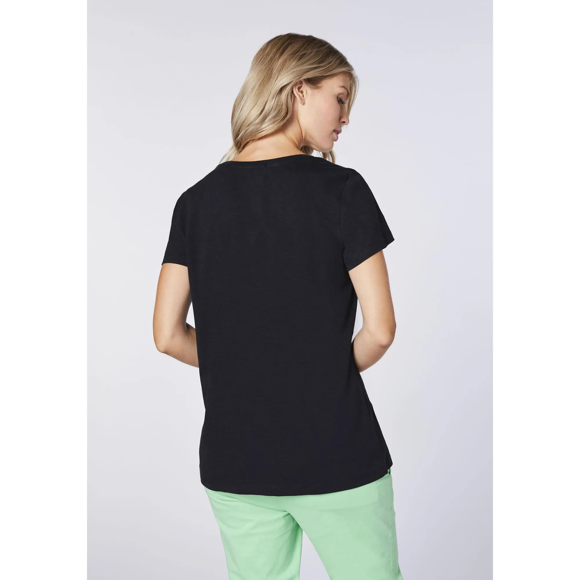 Chiemsee T-shirt with print, black