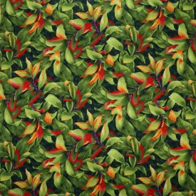 Colored Leaves Fabric  | Cotton Light-Barkcloth