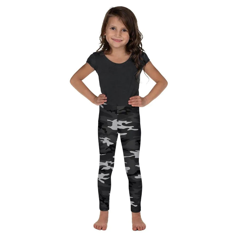 Dark Grey Camo Kid's Leggings