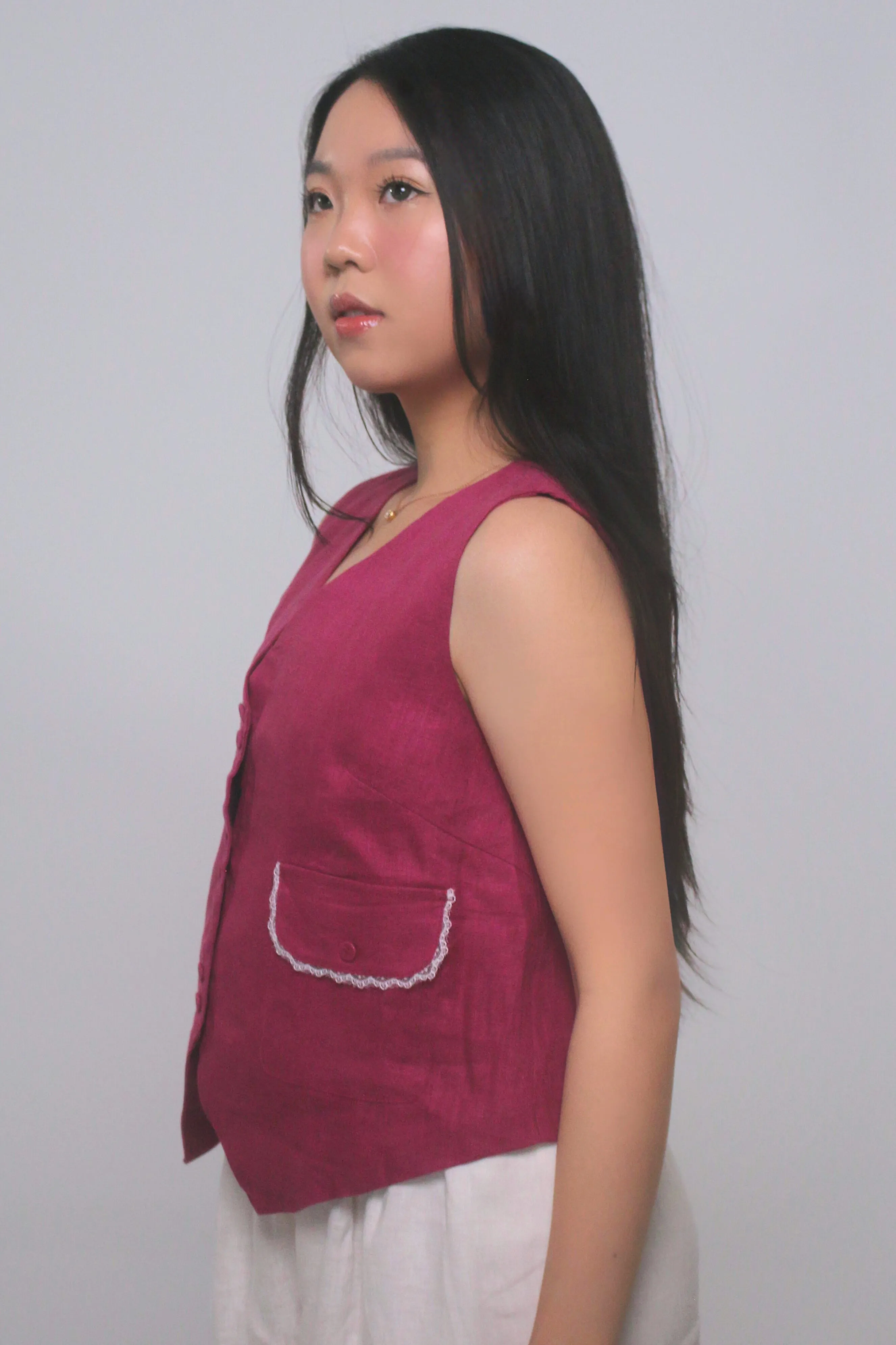 Eloise 100% Linen Vest Shirt