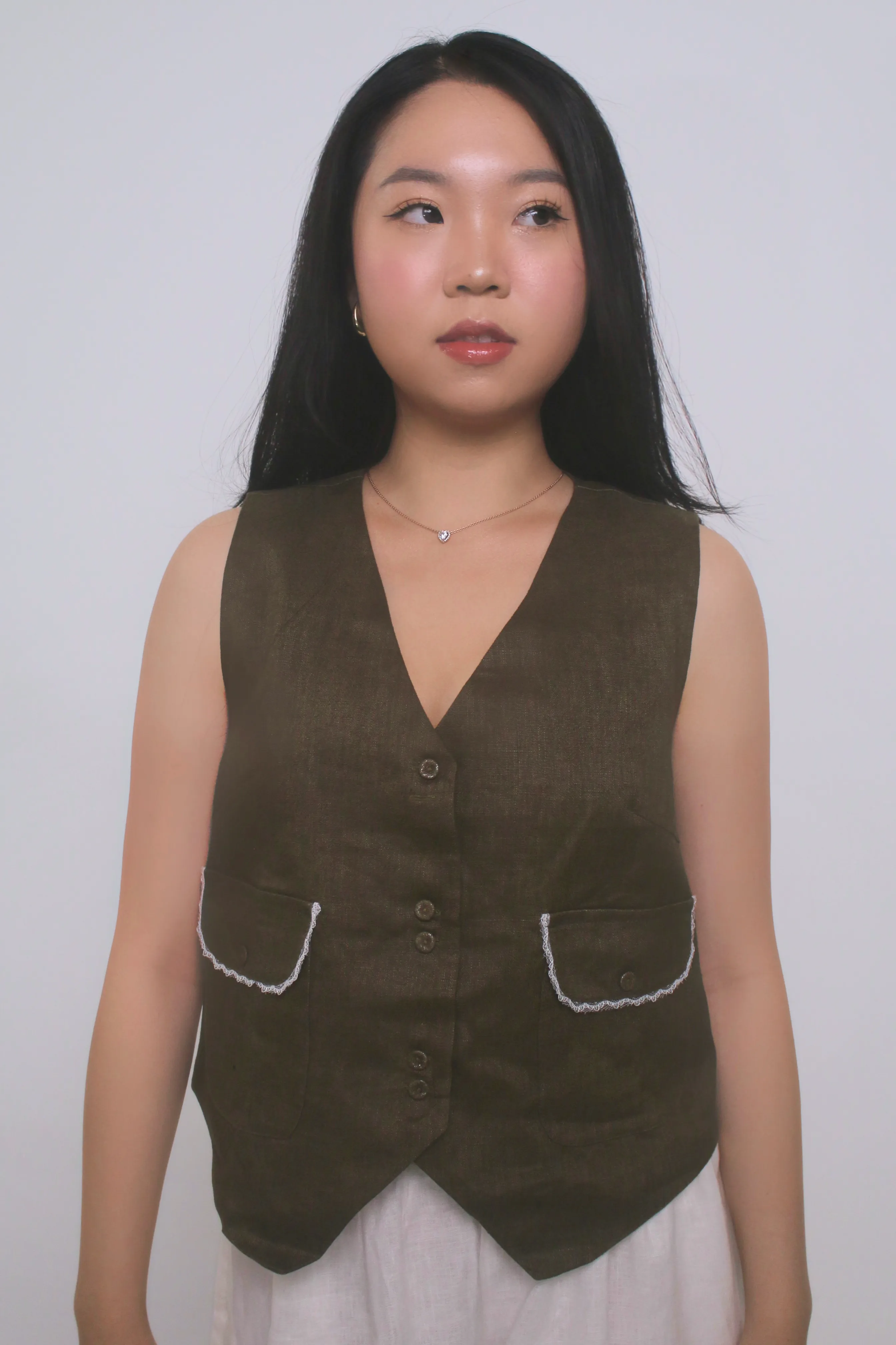 Eloise 100% Linen Vest Shirt