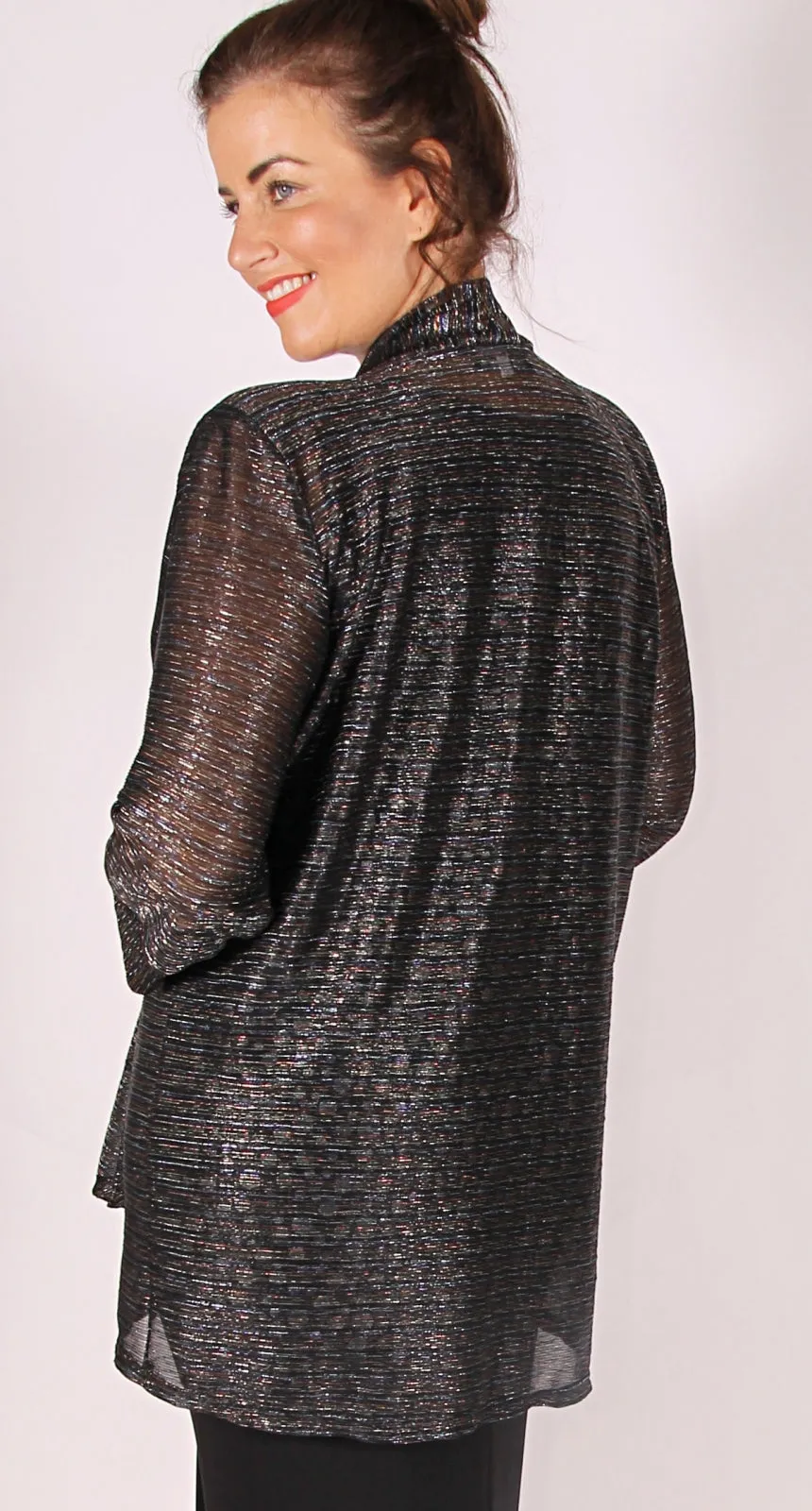 Evening Swing Jacket Multi Coloured  Lurex Sparkle