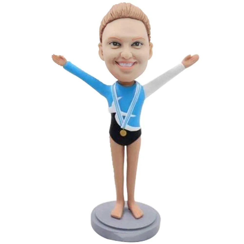 Female Gymnast With A Medal Custom Figure Bobblehead