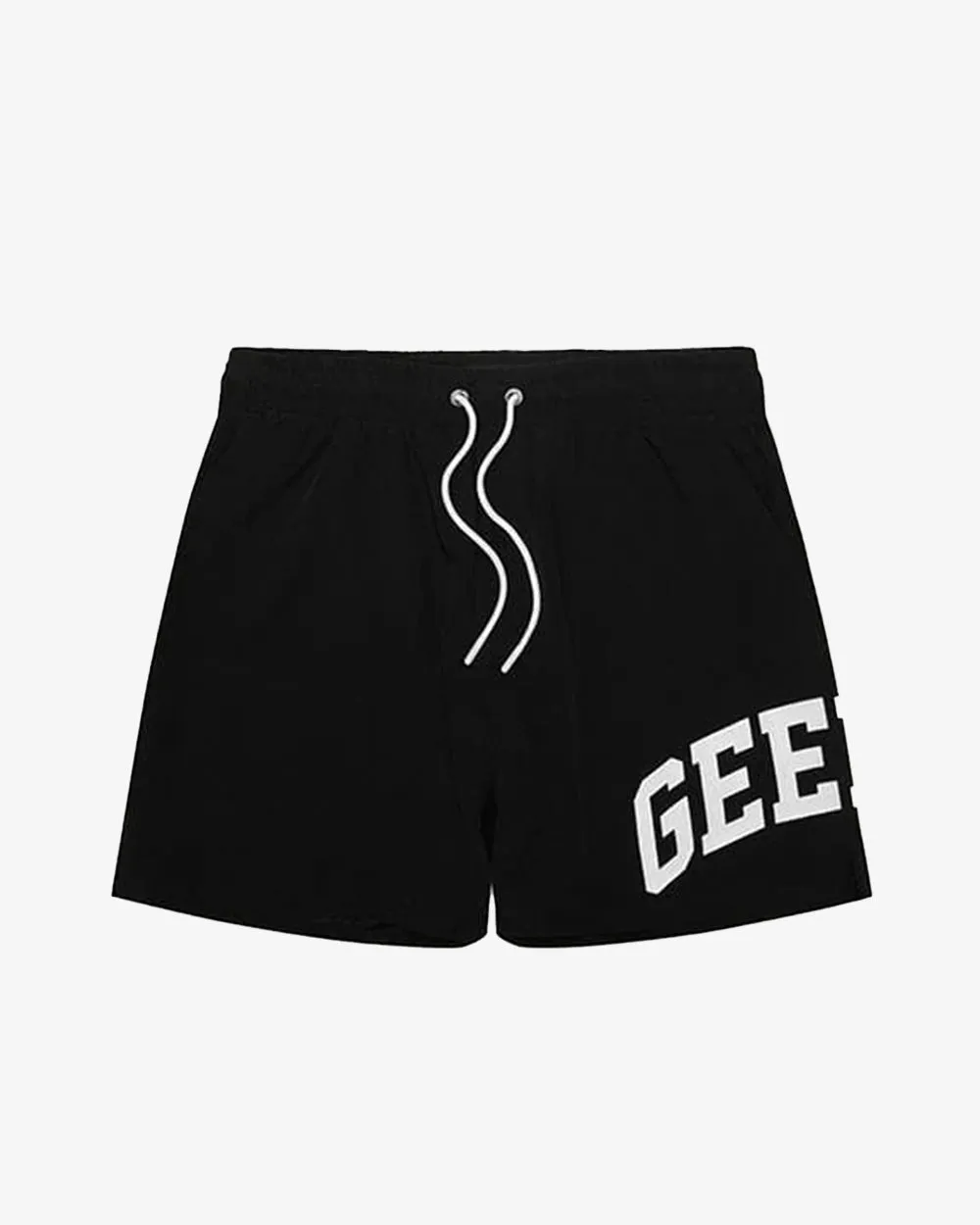 GEEDUP TEAM LOGO SWIM SHORTS BLACK WHITE