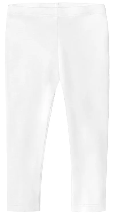 Girls Soft 100% Cotton Capri Leggings | White