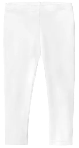 Girls Soft 100% Cotton Capri Leggings | White