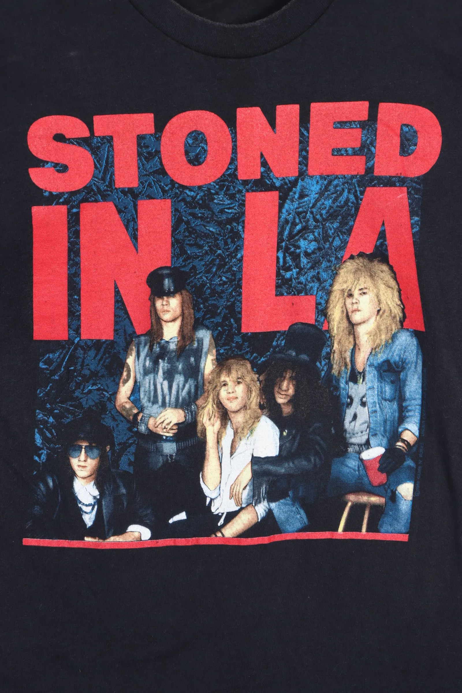 Guns N' Roses 1989 'Stoned in LA' Front Back T-Shirt USA Made (M)