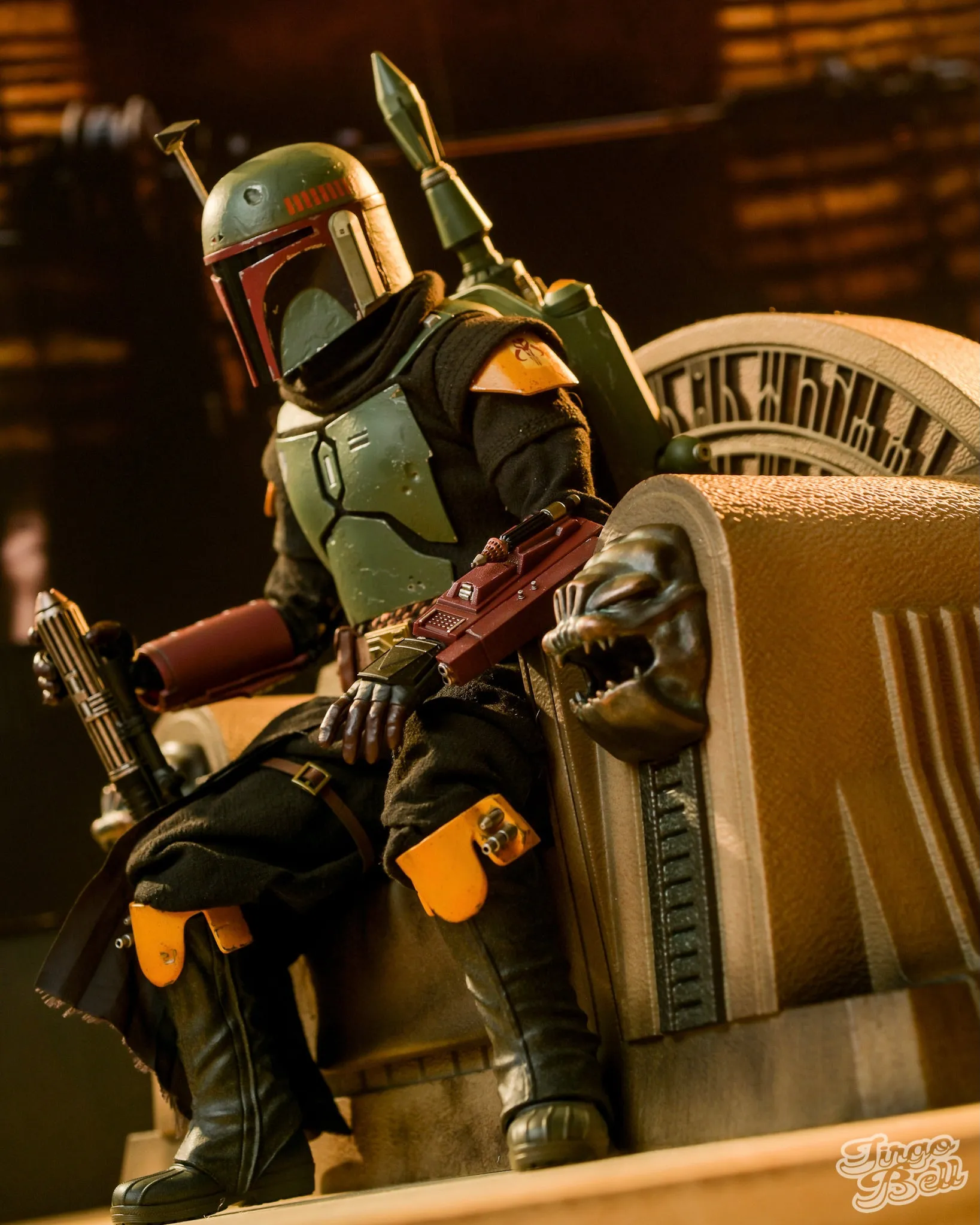 Hot toys TMS056B Star Wars The Mandalorian Boba Fett Repaint Armor and Throne (Special Edition)