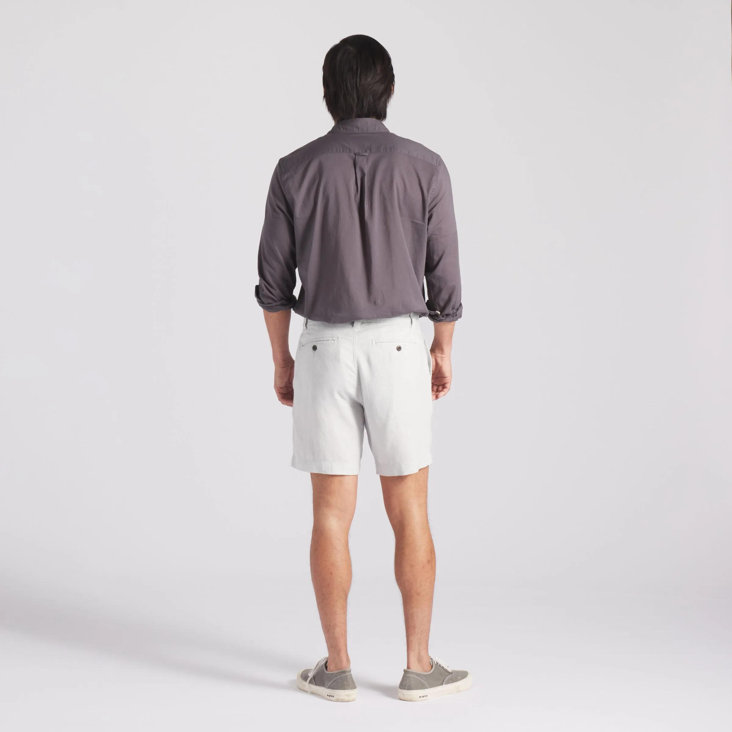 Ibiza Linen Shorts 7" - Glacier Gray