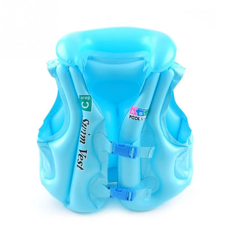 Inflatable Kids Swim Vest Durable PVC Plastic Sizes 39-55LBS 3 Colors