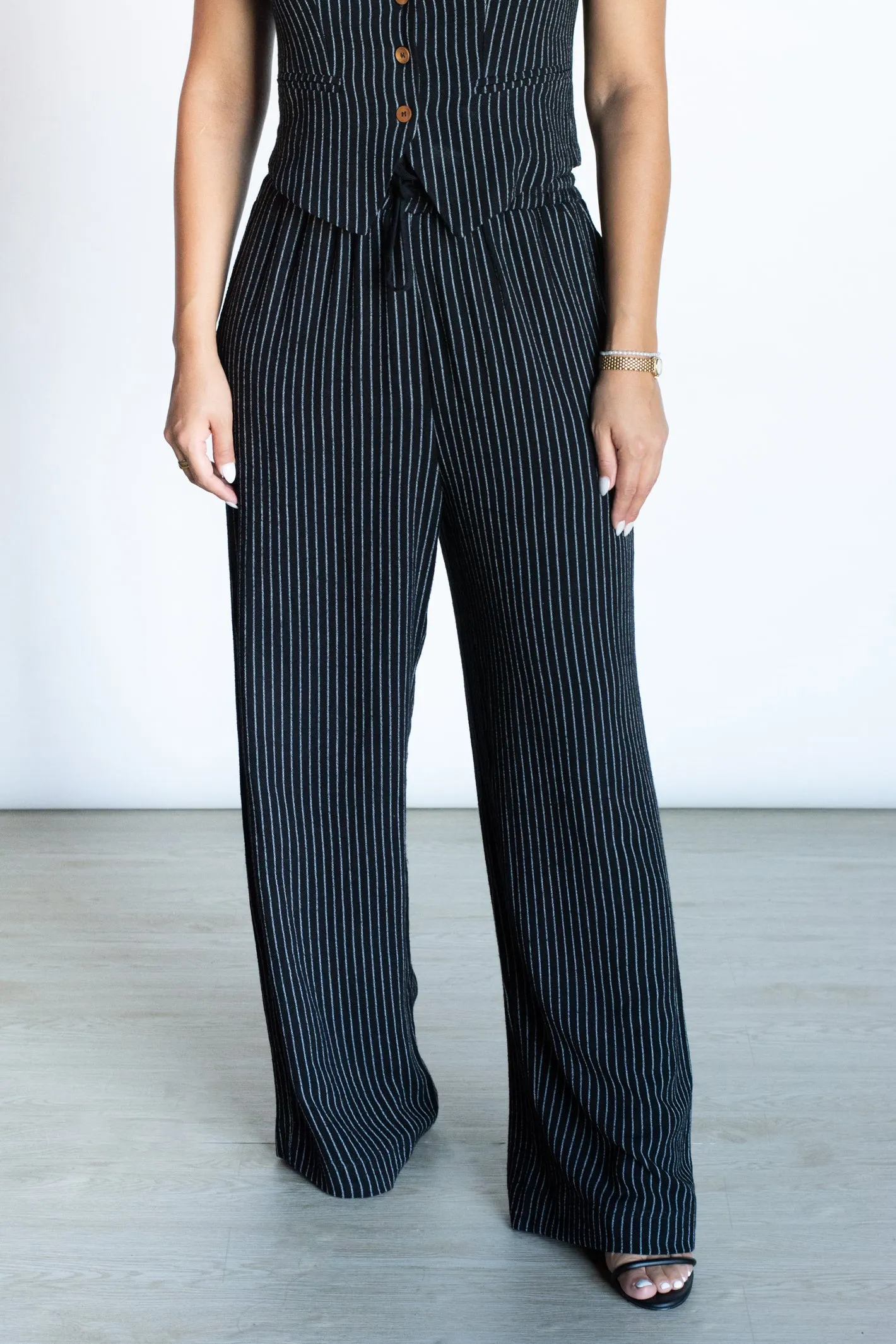 Leave An Impression Black Drawstring Pants