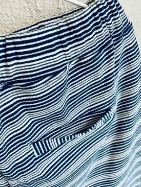 Miguel Towelling Stripes Drawcord Shorts Horizontal — PETROL/WHITE