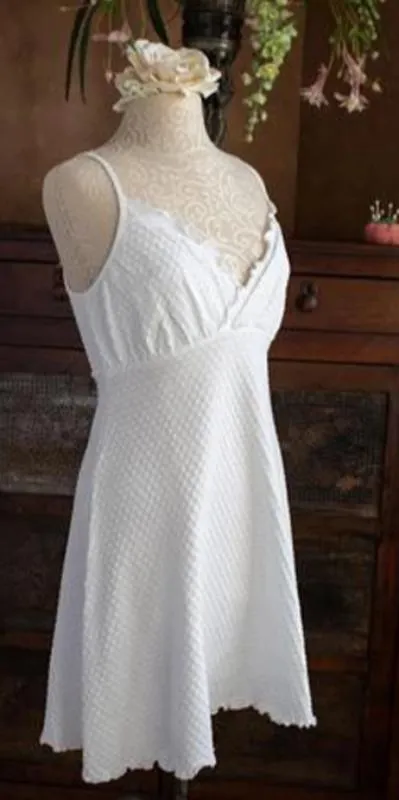 Nightgown Surplice Neckline Knee Length Dot Collection