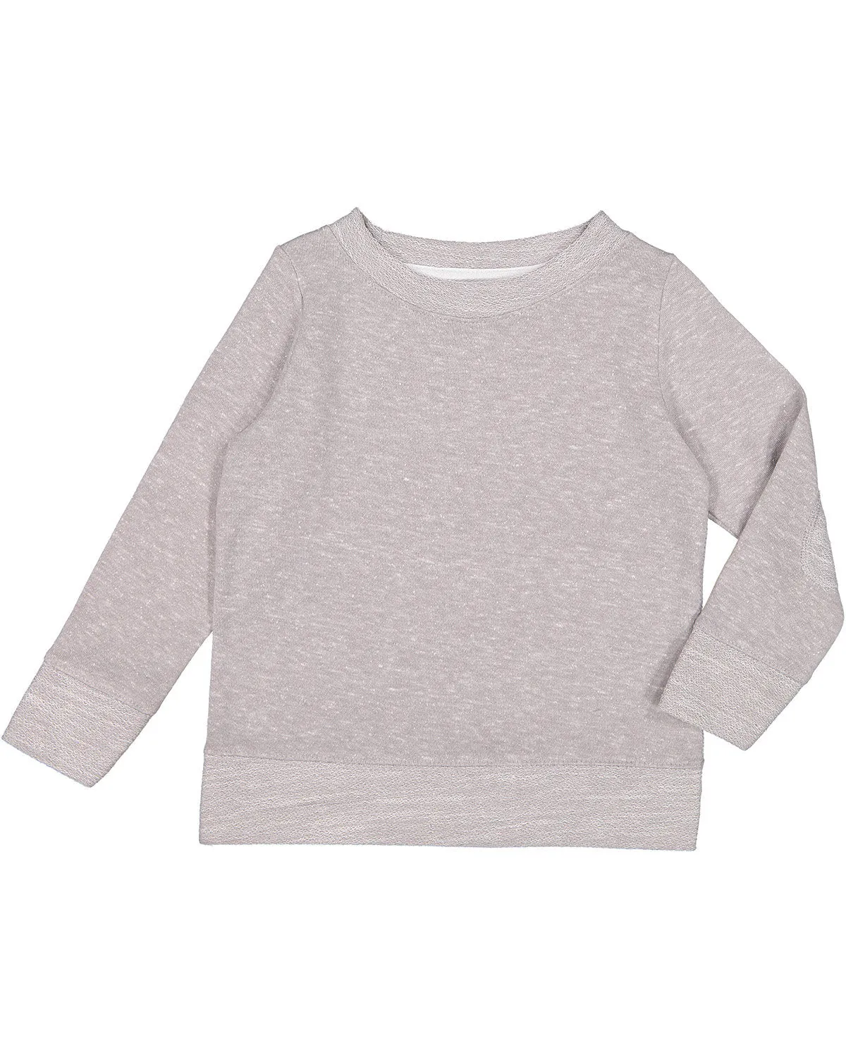 RS3379 Rabbit Skins Toddler Harborside Melange French Terry Crewneck with Elbow Patches